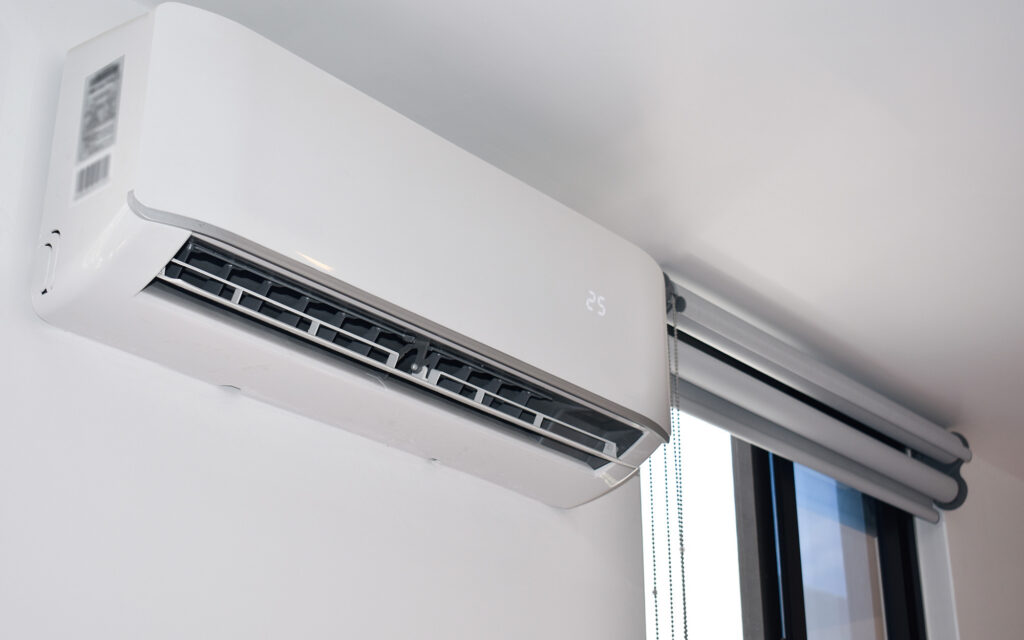 Ductless HVAC unit in a house