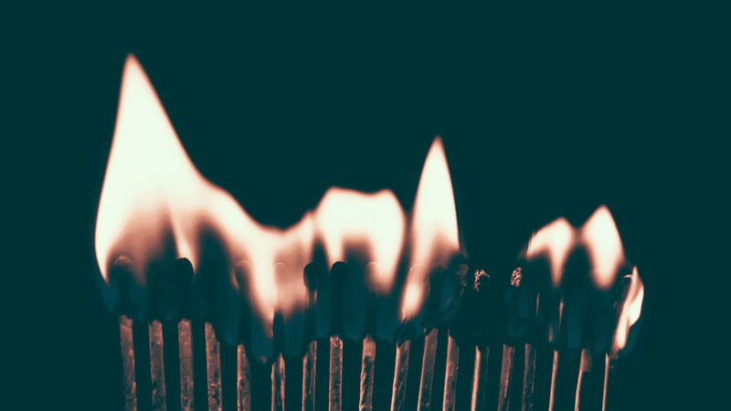 several lit matches in a row